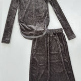 Mesh Top & Drawstring Skirt Set