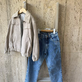Eleventy Kids Perforated Suede Bomber Jacket