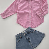 Pecan Mini Denim Skirt | Blue Bleach