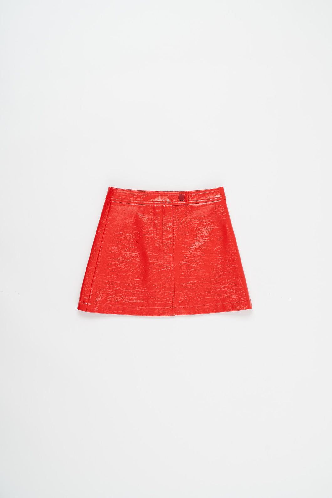 Wrinkled Patent Skirt