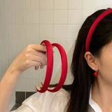 Red Thin Satin Hairband