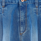 Pethula Pleated Denim Short | Blue stone
