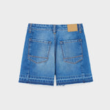Pethula Pleated Denim Short | Blue stone