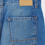 Pethula Pleated Denim Short | Blue stone