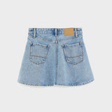 Pecan Mini Denim Skirt | Blue Bleach