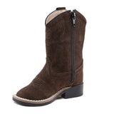 Ruffle Tan Mini Boots | Brown