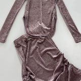 Mesh Top & Drawstring Skirt Set