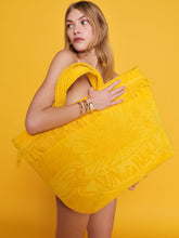 Load image into Gallery viewer, Athens Tiles Super Yellow | Oversized Beach Bag
