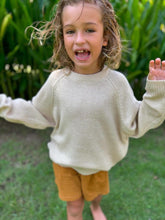 Load image into Gallery viewer, Beige Sweater and Cinnamon Shorts Set
