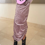 Mesh Top & Drawstring Skirt Set