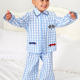 Check Racing Car PJ | Blue/White