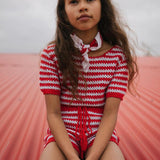 Red/White Short Crochet Set