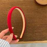 Red Thin Satin Hairband
