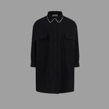 DOUUOD Abito Disinvolto flannel shirt-dress in blu notte - DZ1A10-I0337-61L