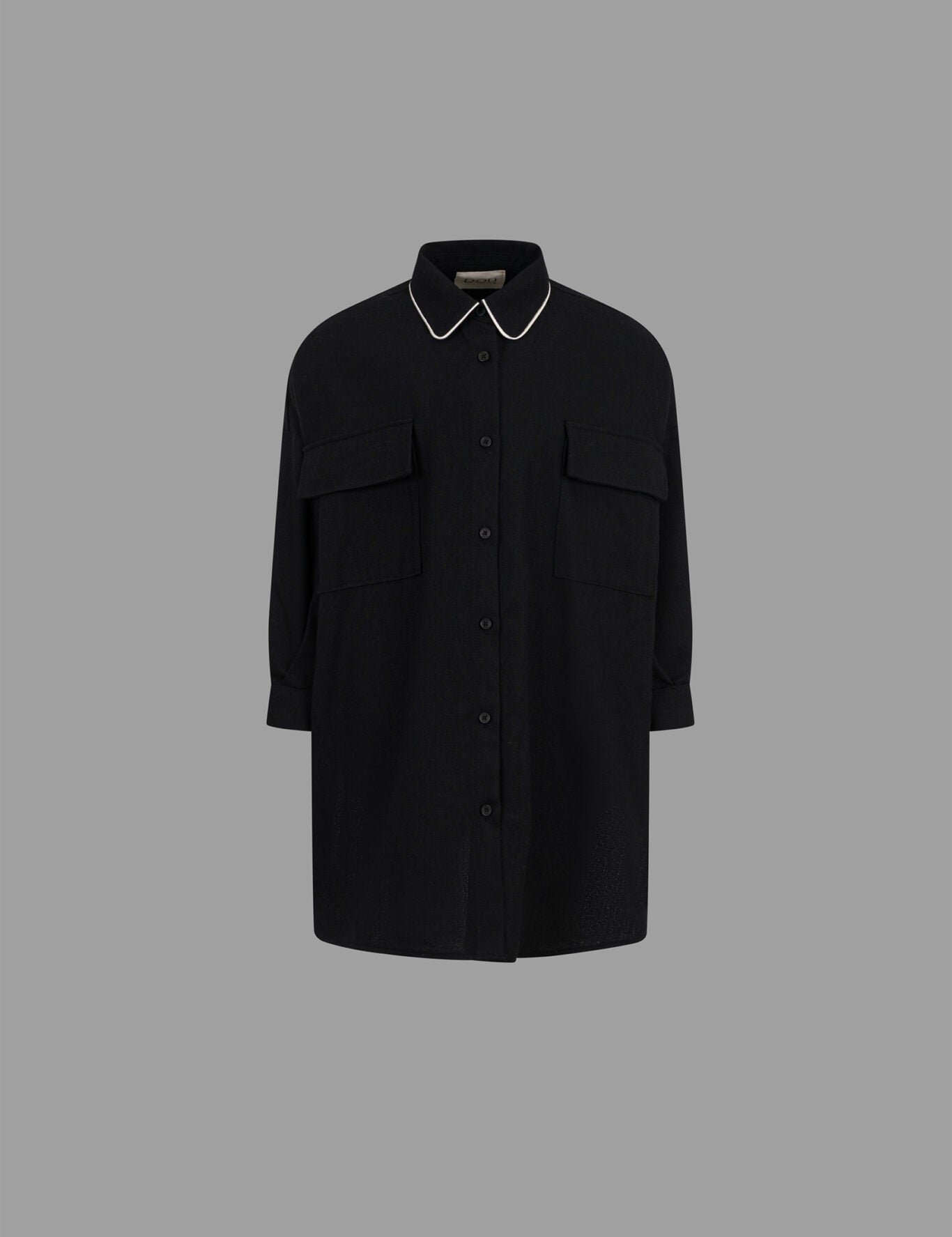 DOUUOD Abito Disinvolto flannel shirt-dress in blu notte - DZ1A10-I0337-61L