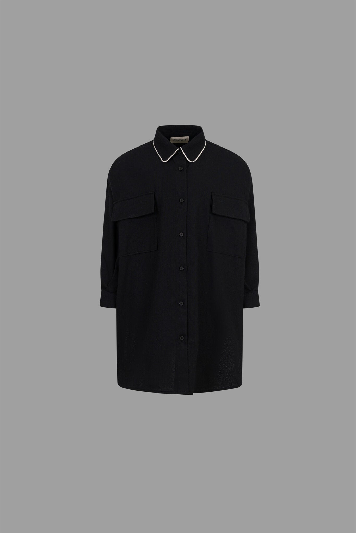 DOUUOD Abito Disinvolto flannel shirt-dress in blu notte - DZ1A10-I0337-61L