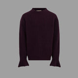 DOUUOD Maglione Contagiosa ribbed wool jumper in viola - DZ9A30-W0222-886 front