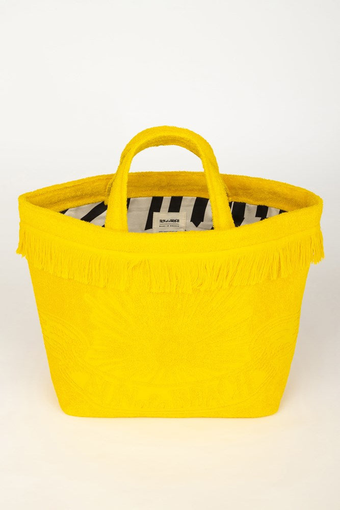 Athens Tiles Super Yellow | Oversized Beach Bag