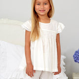 Ivory Smocked Short PJ’s