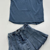 Paraph Mini Denim Skirt | Blue Bleach
