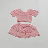 Baby Pink Crochet Top & Skirt