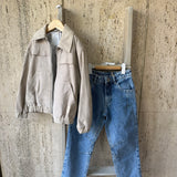 Eleventy Kids Perforated Suede Bomber Jacket