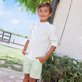 Striped Shirt & Short Set | Sea Green