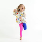 Electric Blue Pink Leggings