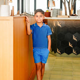 Cobalt Blue Stitched Polo