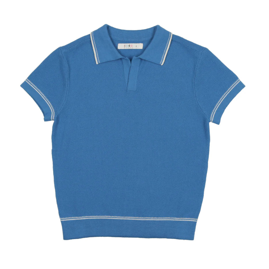 Cobalt Blue Stitched Polo