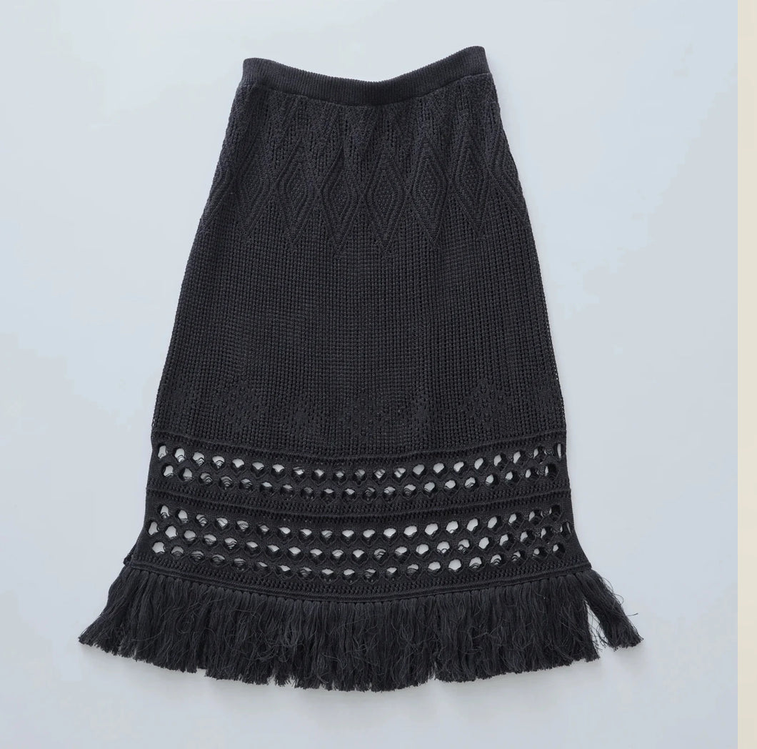 Lacework Knit Skirt | Faded Black