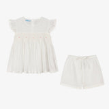 Ivory Smocked Short PJ’s