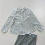 Blue Striped Shirt & Short Set | Blue