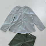 Green Oxford Shirt & Short Set | Green