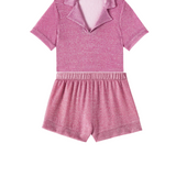 OseMini Pink Lumiere Shirt & Shorts set
