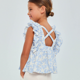 Blouse & Pant Set | Blue/Sand