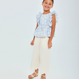 Blouse & Pant Set | Blue/Sand