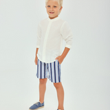 Shirt & Stripe Short Set| Blue