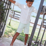 Striped Shirt & Short Set | Sea Green