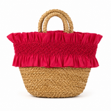 Pénélope Raffia bag | Watermelon Poplin
