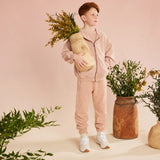 Natural Dye Everyday Zip Up Jogger Set in Onion