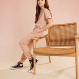 Natural Dye Everyday Zip Up Jogger Set in Onion