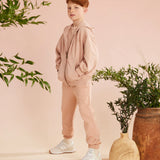 Natural Dye Everyday Zip Up Jogger Set in Onion