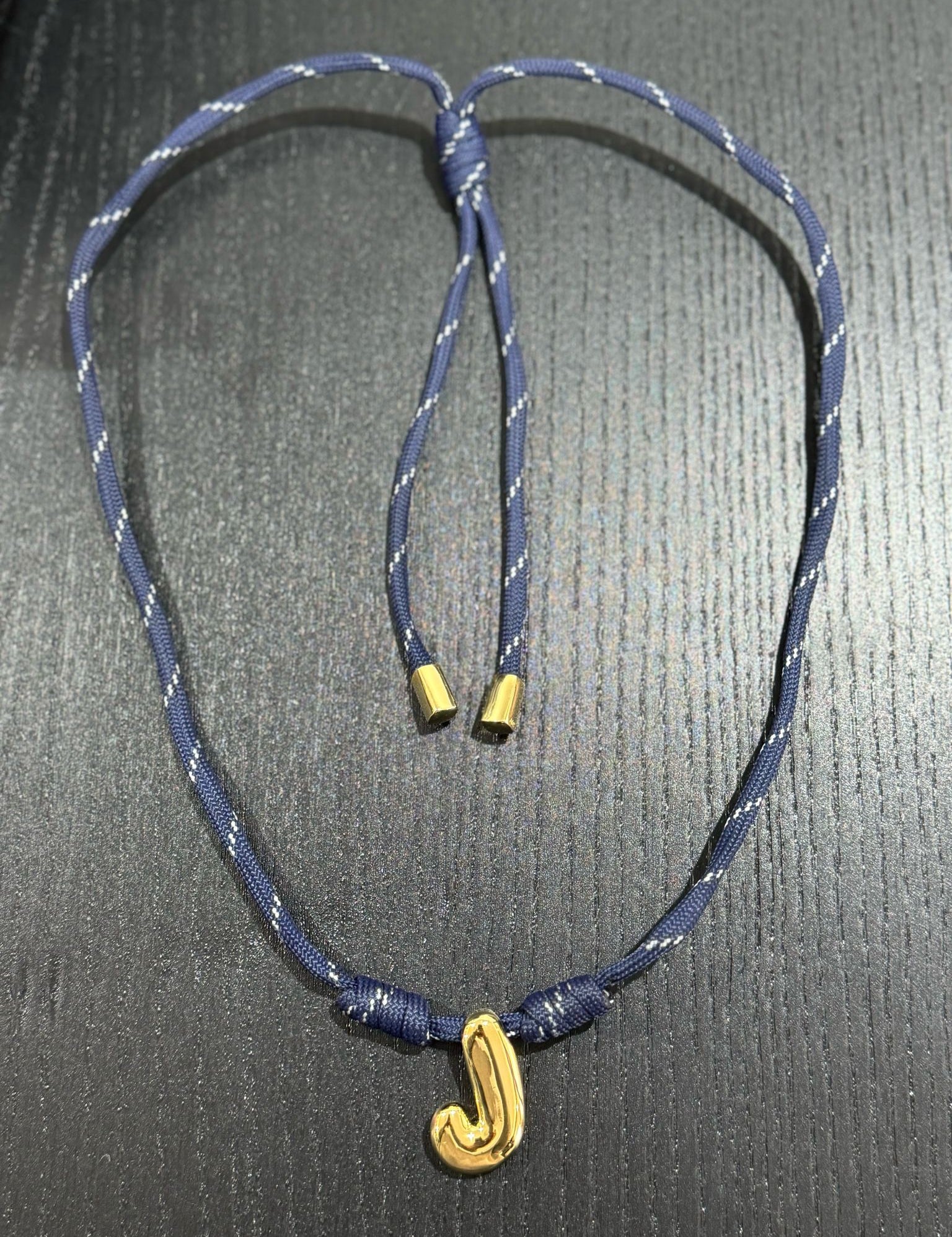 Bubble Letter Cord Necklace
