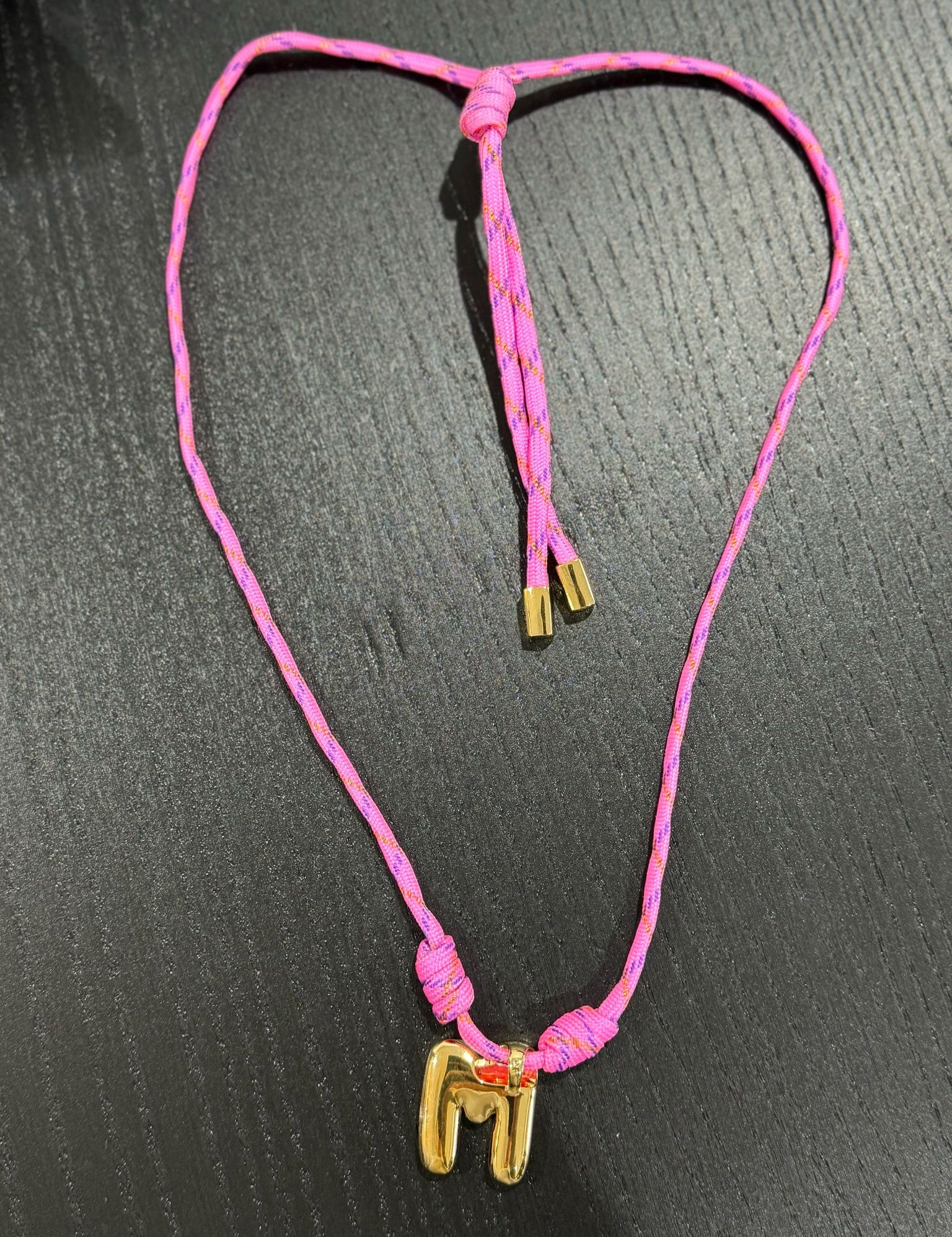 Bubble Letter Cord Necklace