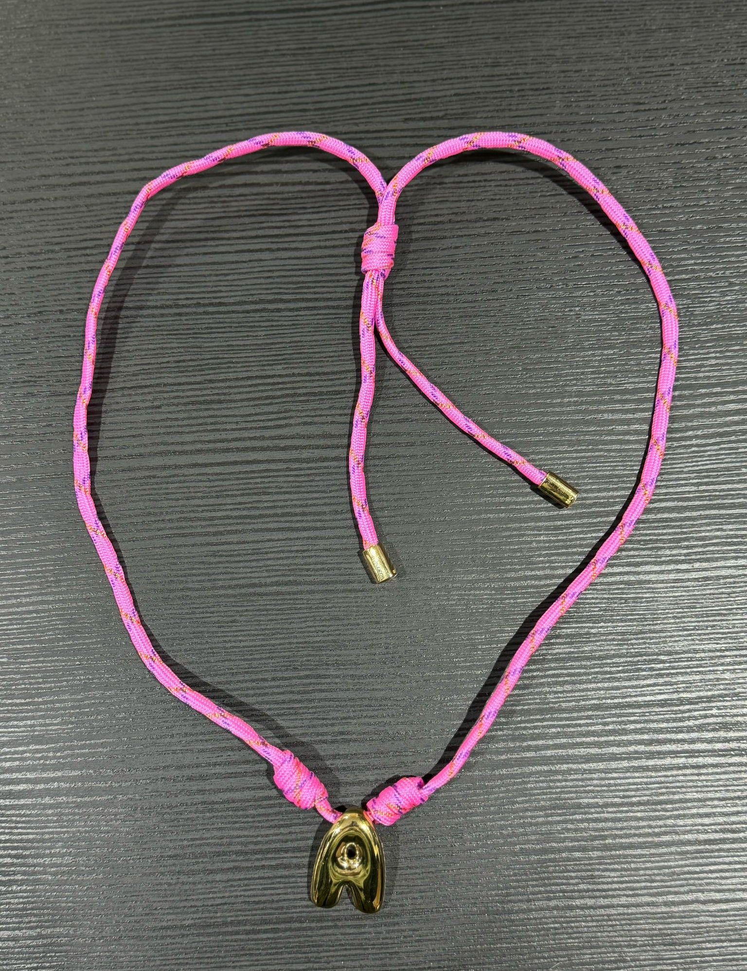Bubble Letter Cord Necklace