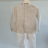 Stripes Shirt & Leo White Shorts Set