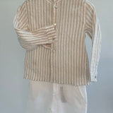 Stripes Shirt & Leo White Shorts Set