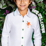 Anti-Spill Cotton Button Up Shirt