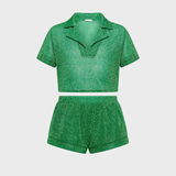 OseMini Green Lumiere Shirt & Shorts set